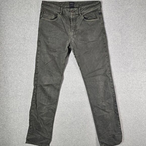 PTO5 Mens Jazz Pants Twill Cotton Olive Green Regular Fit Stretch 33x33 - Picture 1 of 14